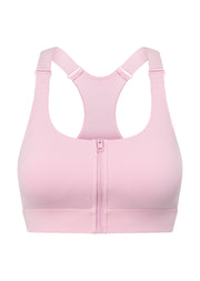 Lorna Jane Easy Zip On Max Support Sports Bra - Sweet Pink