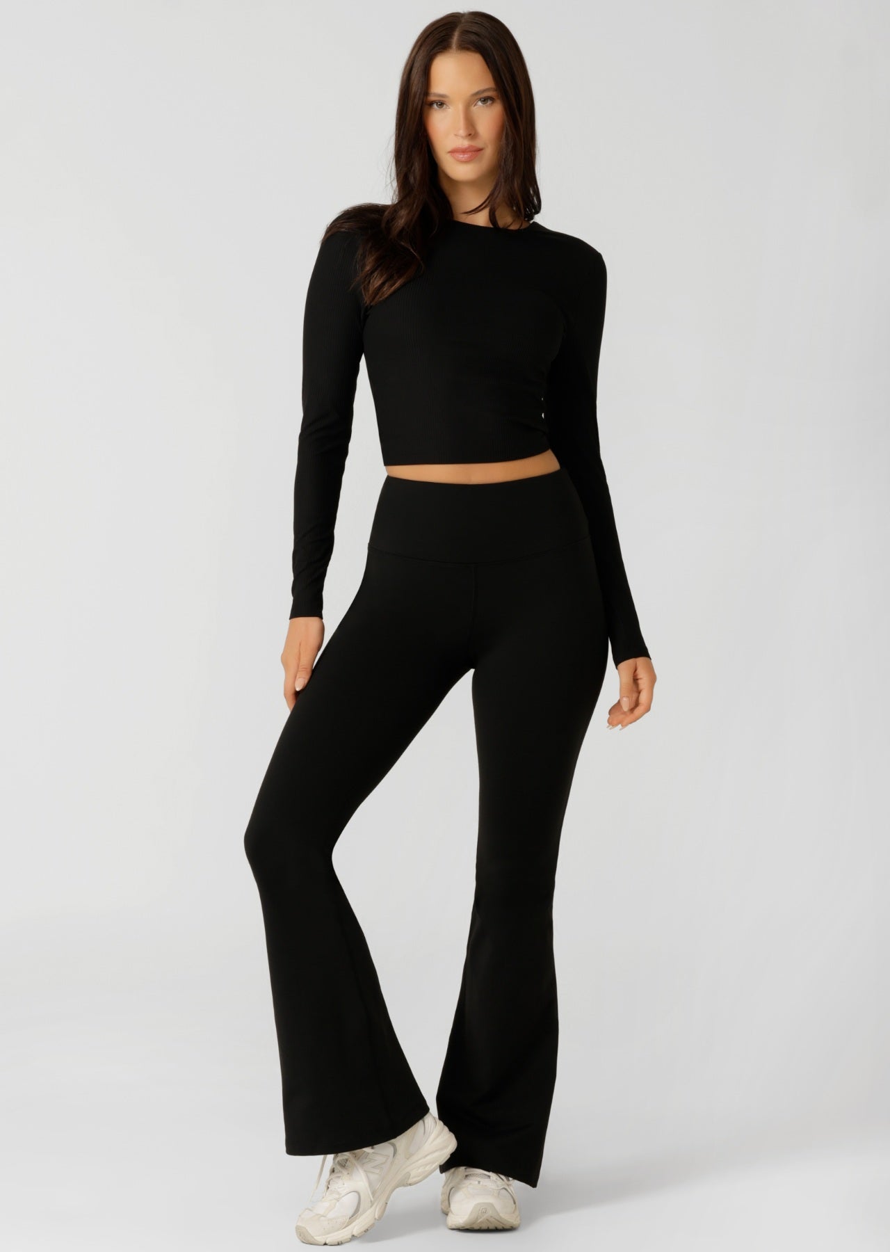 Lorna Jane Lotus Thermal Flared Leggings - Black