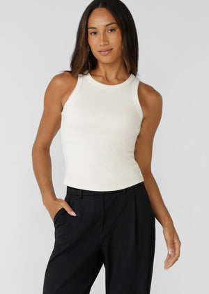 Lorna Jane LJ Basics Rib Tank - Cream