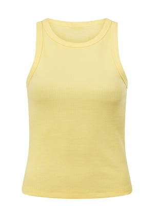 Lorna Jane LJ Basics Rib Tank - Lemon Cream