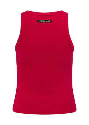 Lorna Jane LJ Basics Rib Tank - Rose Red