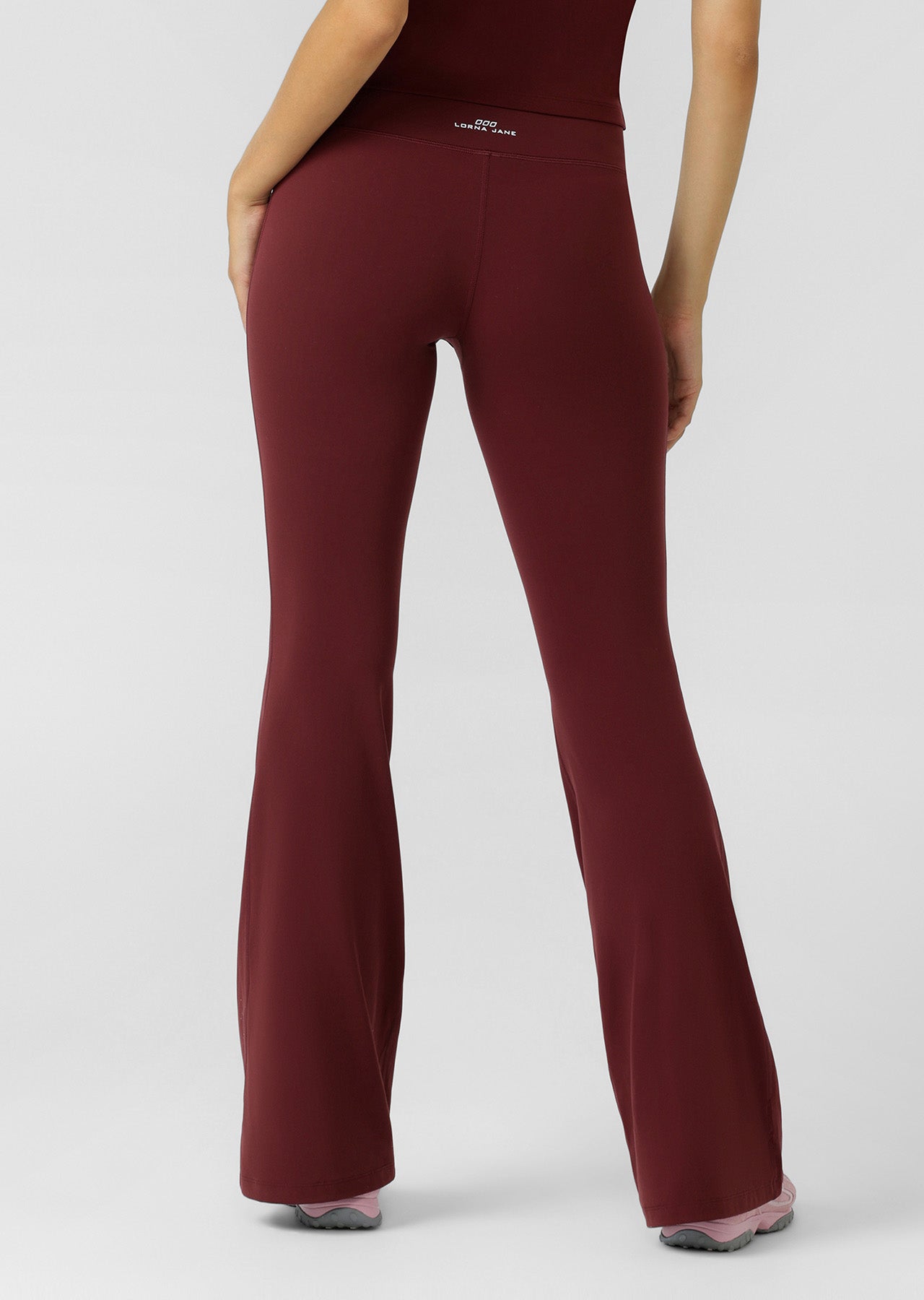 Lorna Jane Liberty Flared Leggings - Dark Ruby