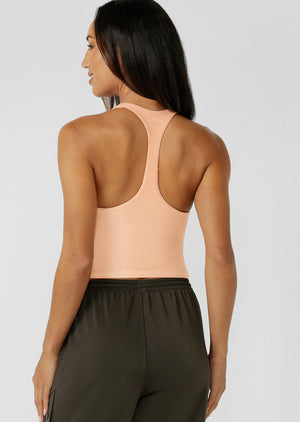 Lorna Jane Liberty Full Length Bra Tank Combo - Pale Peach