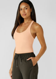 Lorna Jane Liberty Full Length Bra Tank Combo - Pale Peach