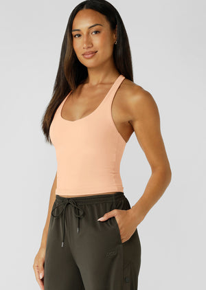 Lorna Jane Liberty Full Length Bra Tank Combo - Pale Peach