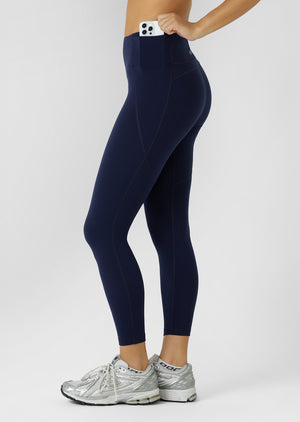 Lorna Jane Booty Lift And Support Pocket Ankle Biter Leggings - French Navy