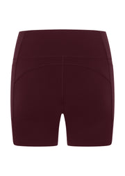 Lorna Jane Amy No Chafe Phone Pocket 14cm Bike Shorts - Cranberry