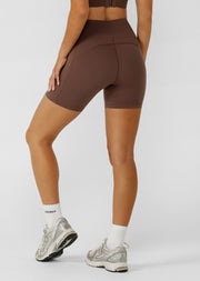 Lorna Jane Amy No Chafe Phone Pocket 14cm Bike Shorts - Cinnamon