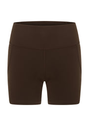 Lorna Jane Amy No Chafe Phone Pocket 14cm Bike Shorts - Espresso