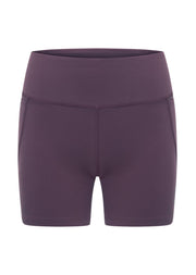 Lorna Jane Amy No Chafe Phone Pocket 14cm Bike Shorts - Midnight Plum