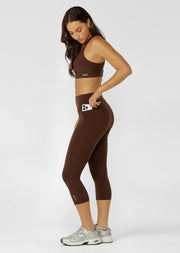Lorna Jane Amy No Chafe Phone Pocket 7/8 Leggings - Espresso