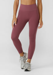 Lorna Jane Amy No Chafe Phone Pocket Ankle Biter Leggings - Dark Rose Blush