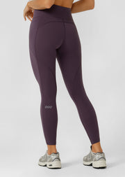 Lorna Jane Amy No Chafe Phone Pocket Ankle Biter Leggings - Midnight Plum