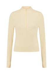 Lorna Jane Liberty Active 1/2 Zip Long Sleeve Top - Vanilla Creme