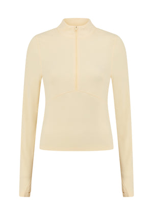 Lorna Jane Liberty Active 1/2 Zip Long Sleeve Top - Vanilla Creme