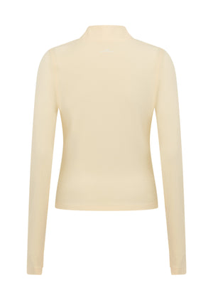 Lorna Jane Liberty Active 1/2 Zip Long Sleeve Top - Vanilla Creme