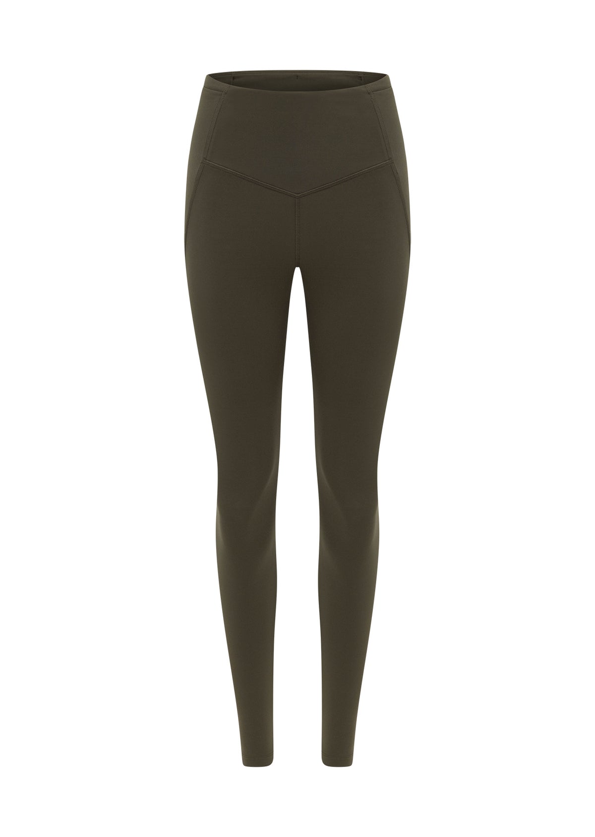Lorna Jane Booty Lift And Support Pocket Full Length Leggings - Dark Khaki Haze