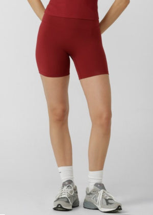 Lorna Jane Lotus No Ride Phone Pocket 14cm Bike Shorts - Cherry