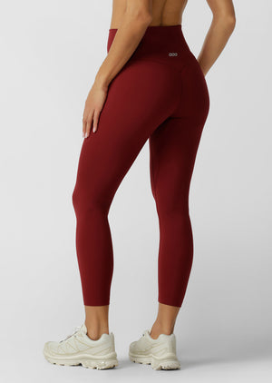 Lorna Jane Lotus No Ride Phone Pocket Ankle Biter Leggings - Cherry