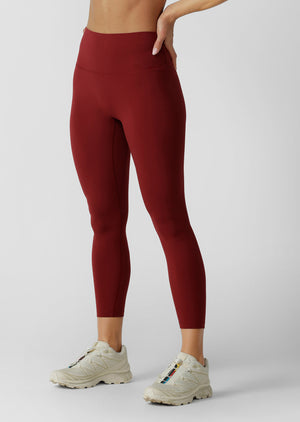 Lorna Jane Lotus No Ride Phone Pocket Ankle Biter Leggings - Cherry