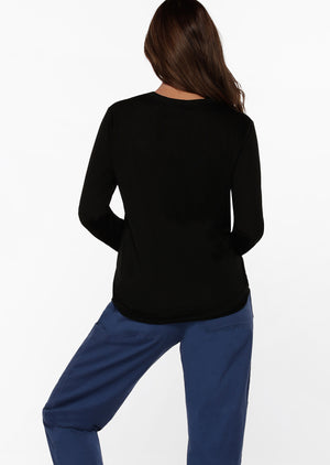 Lorna Jane Lotus Long Sleeve Top - Black