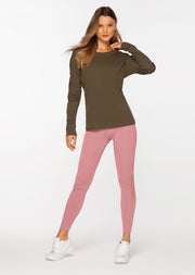 Lorna Jane Ultra Soft Long Sleeve Top - Pale Olive