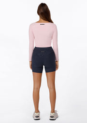 Lorna Jane Yin Washed Rib Long Sleeve Top - Peony
