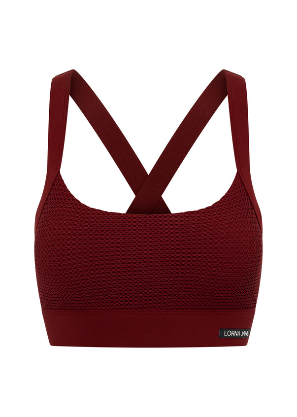 Mesh To The Max Adjustable Sports Bra, Red