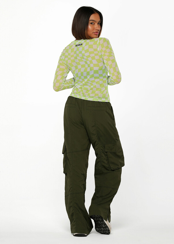 Y2K Low Rise Oversized Cargo Pant, Green